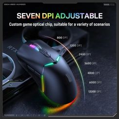 2 Pcs Programmable Tri Mode Ergonomic RGB High DPI Gaming Mouse