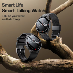 2 Pcs Zinc Alloy Proof Body Health Detection Dual Strap Configuration BT Smart Call Watch